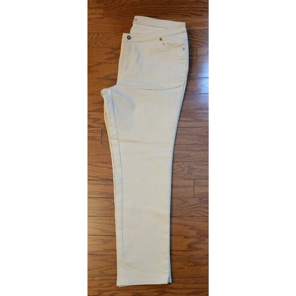 Woman Within Plus Size 18W Tall Khaki Beige Straight Leg Jeans Pants - Picture 11 of 14